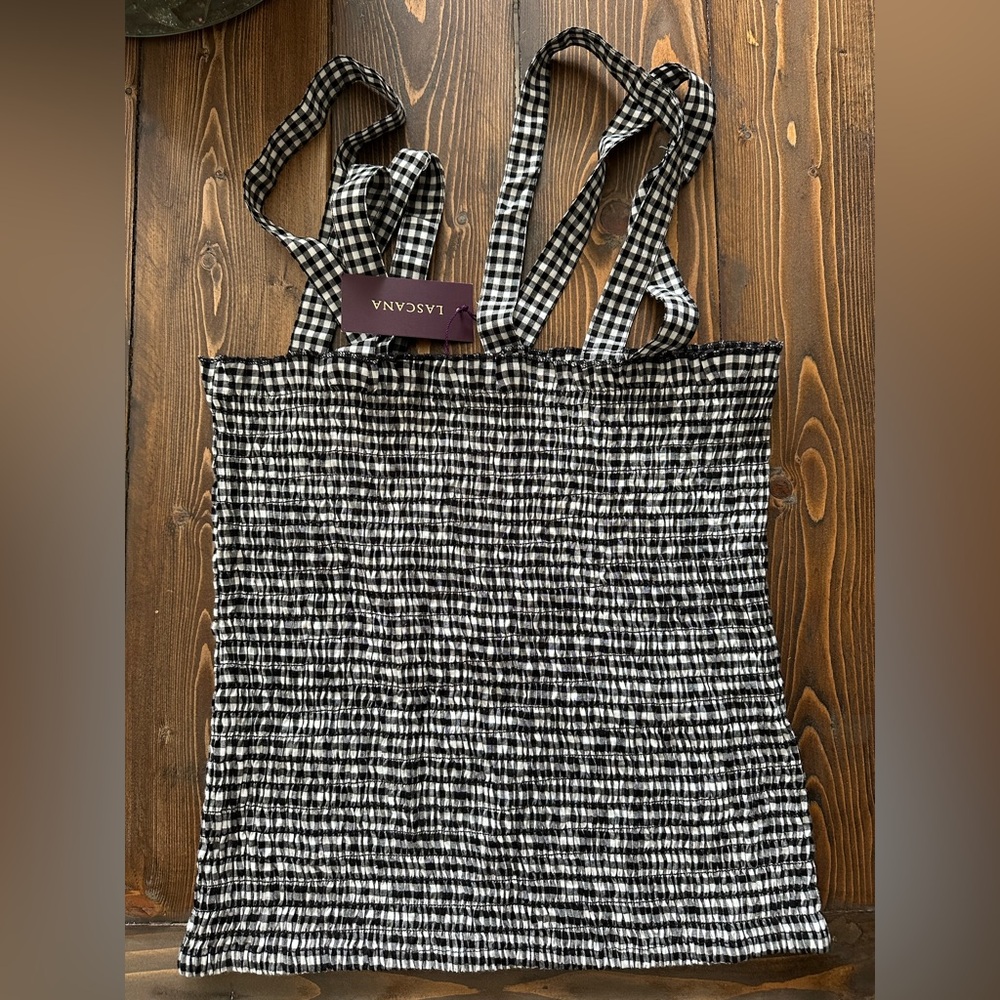 Lascana Black and White Gingham Top